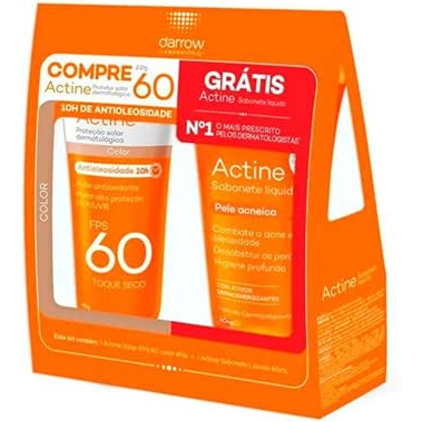 Darrow Kit Actine Solar Fps60 Color 40g + Actine Sab Liq 40g, Cor: Branco