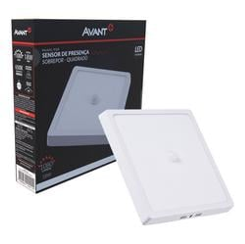 Painel Led Pop Sensor 21cm 18w 6500k Sob Quadrado Br Avant