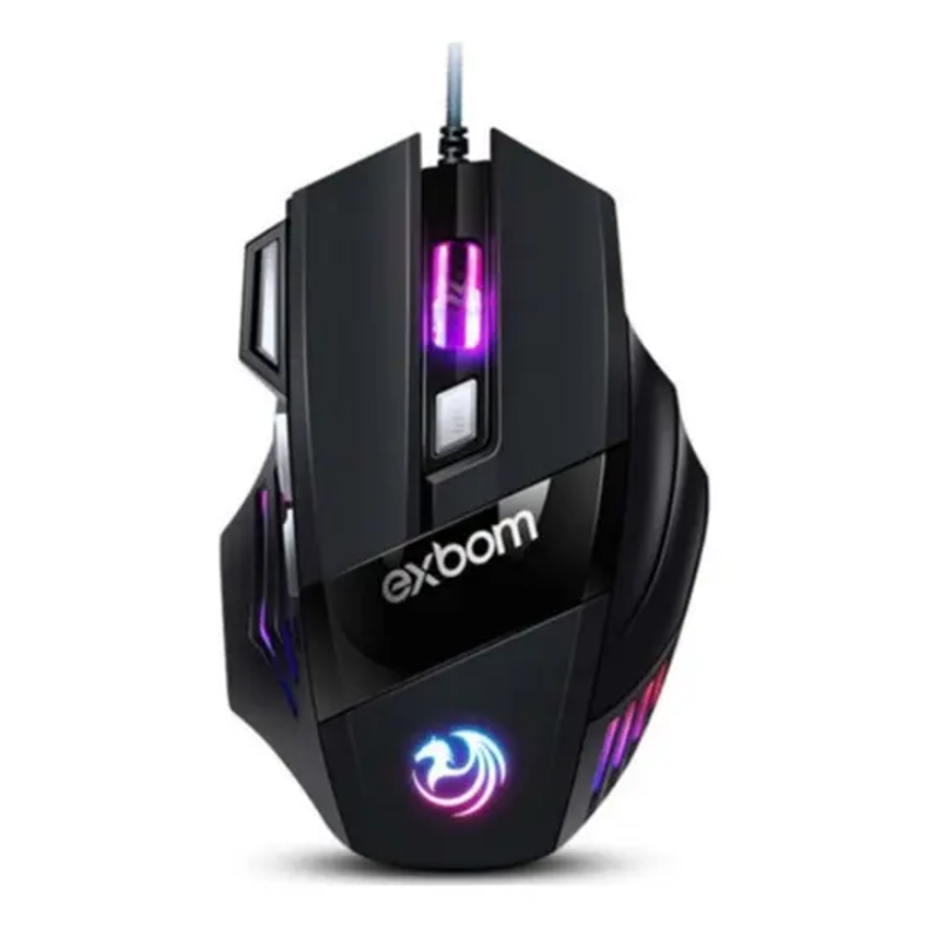 Mouse Para Jogo 7 Botões Gamer Rgb Exbom Usb 3200dpi Msg260
