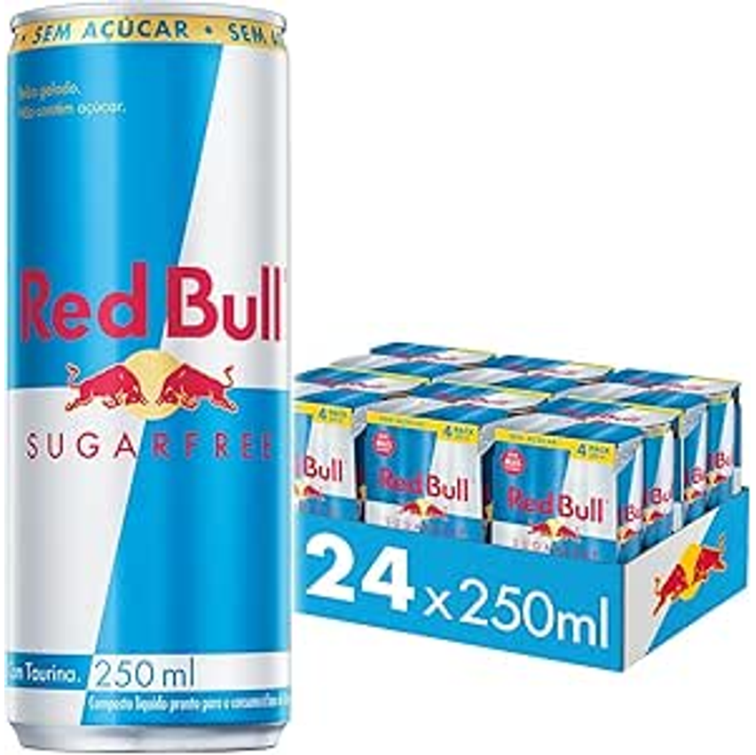 Kit 24 Unidades Bebidas Energética Red Bull Zero Açúcar 250ml