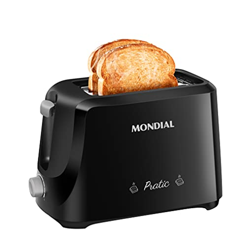 Tostador de Pães Pratic, Mondial, Preto/Prata, 700W, 110V - T-18