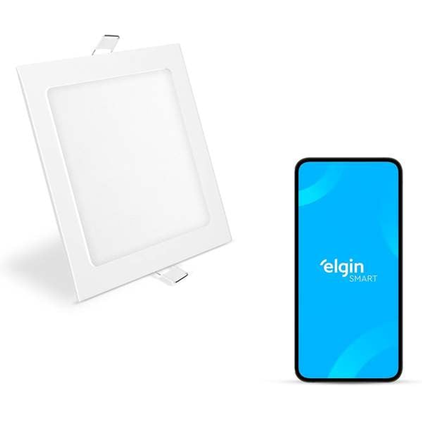 Luminária Inteligente 18w 3000-6500k Wifi Elgin Quadrada De Embutir Compatível Com Alexa E Google Home