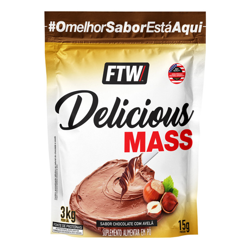 Delicious Mass Hipercalórico Refil 3kg Sabor Creme De Avelã - Ftw