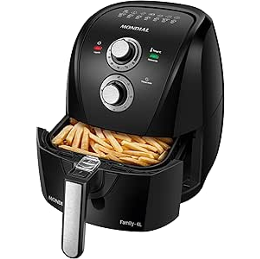 Fritadeira Sem Óleo Air Fryer 4L, Mondial, Preto/Prata, 1500W, 110V - AFN-40-BFS
