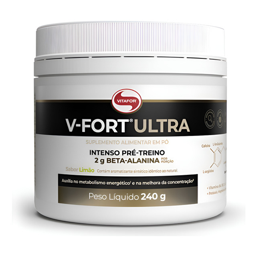 Pré Treino Vfort 240g  Limão  Vitafor Limão