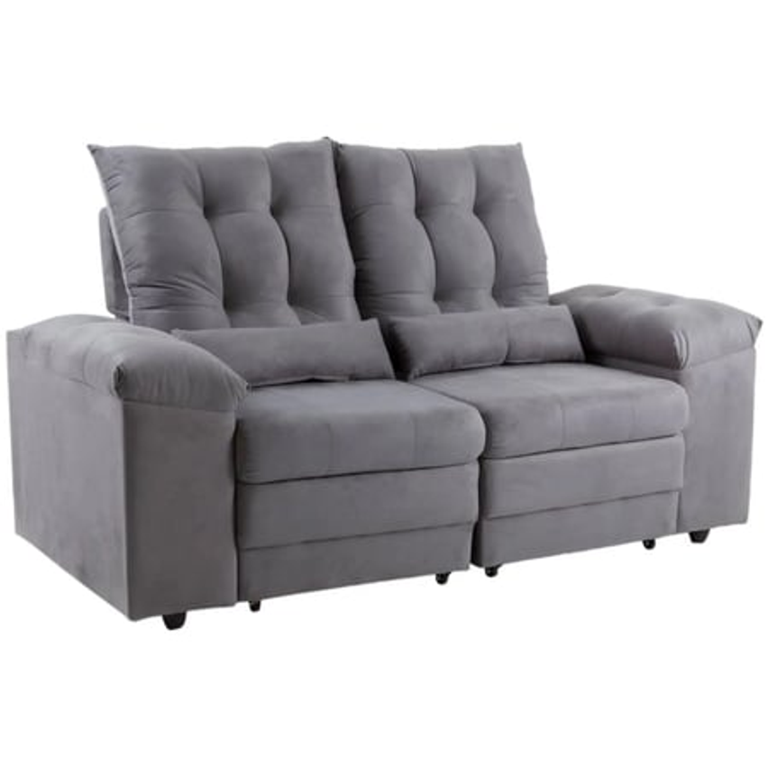 Sofá 2 Lugares Retrátil Reclinável Suede Phormatta Colômbia SMP