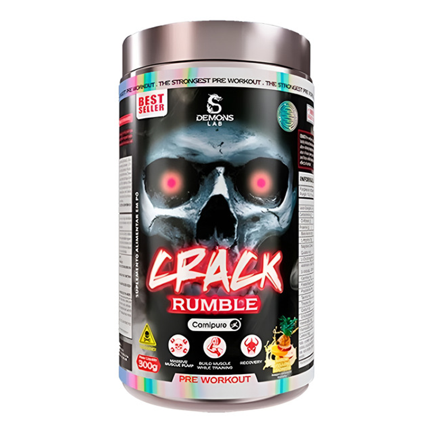 Pré Treino Crack Carniure 300g Demons Lab Pré Workout Sabor Candy