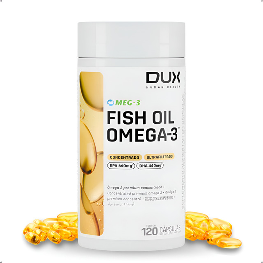 Fish Oil Omega 3 Dux Concentrado 120 Caps Bom Para Memória