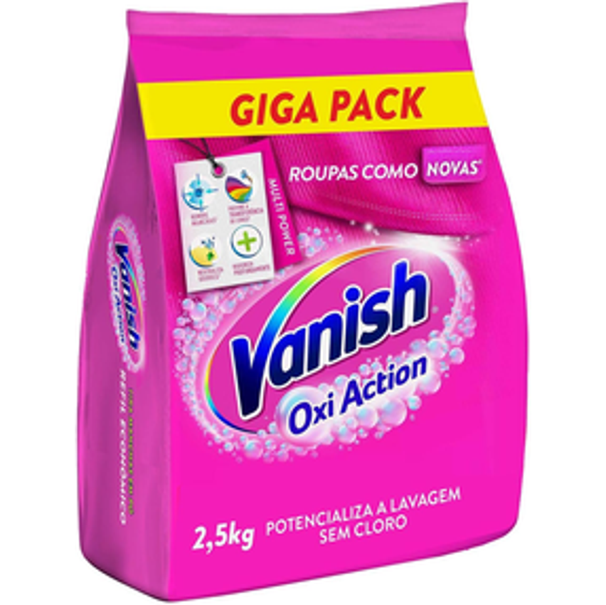 Vanish Tira Manchas Em Pó Multi Power Oxi Action 2 5kg Refil Econômico Para Roupas Coloridas