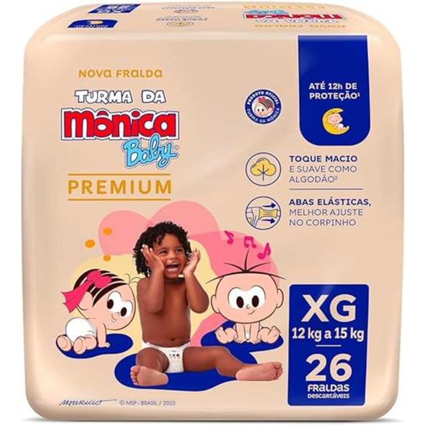Turma da Mônica Baby Premium Econômica XG 26 Unidades