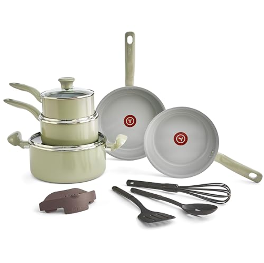 Jogo De Panelas Verde Recycled Ceramic Tefal 9 Peças