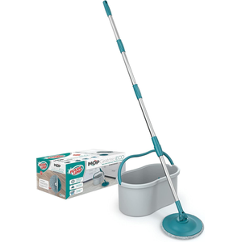 Flash Limp Mop0154 - Mop Giratório Eco, Ideal Para Pisos Frios, Sintéticos Ou Madeira, Cinza