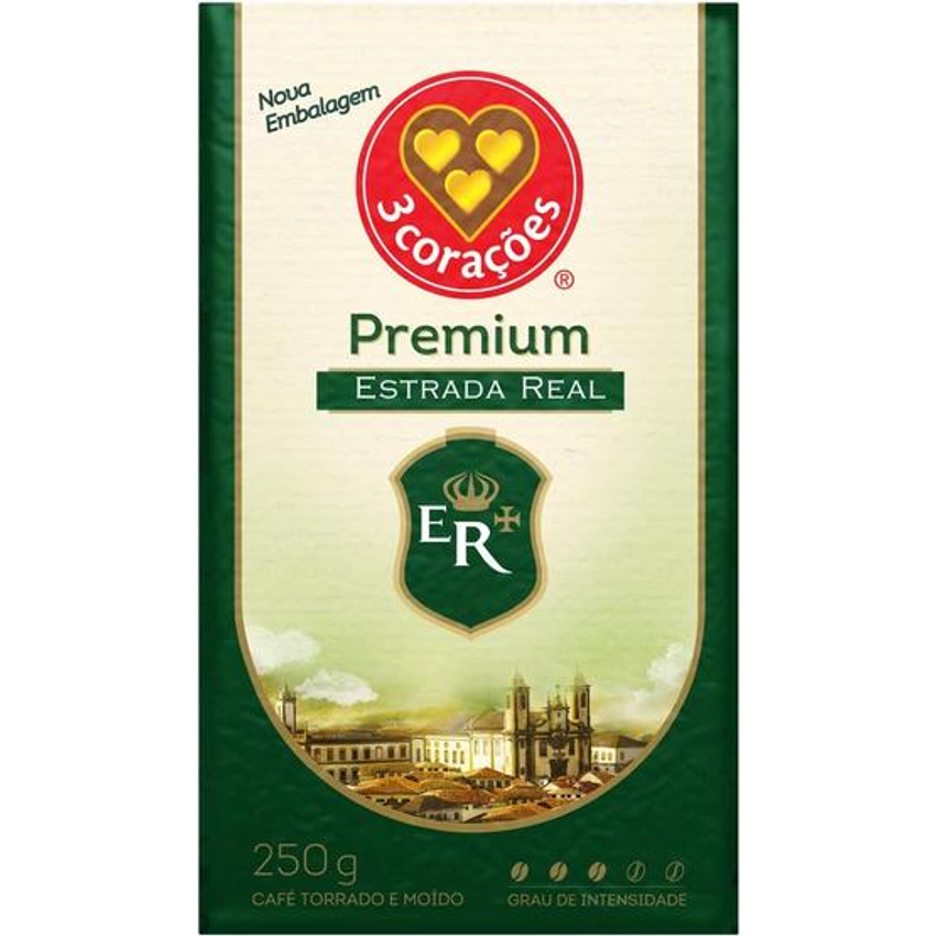 3 Corações Café Torrado E Moído Estrada Real Premium À Vácuo 250G