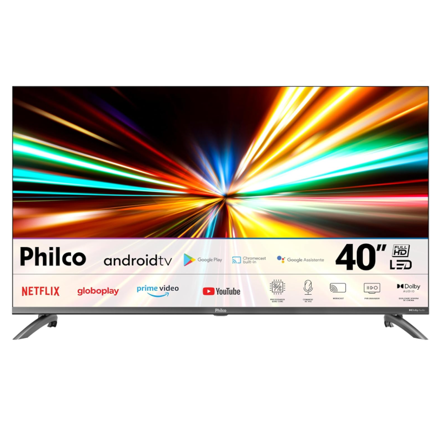 Smart TV 40” Philco LED Android TV Dolby Audio PTV40M9GACGB
