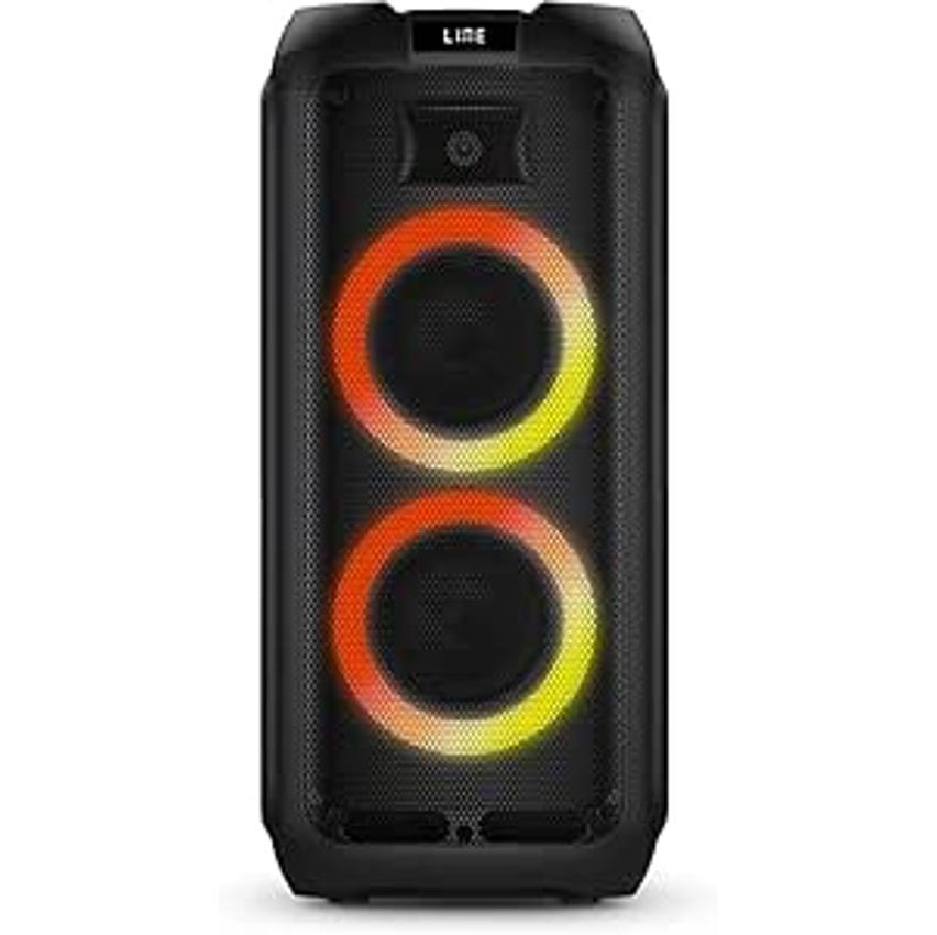 Party Speaker Philips bluetooth com luzes de led, fm, usb, cartão de memória, auxiliar, função TWS que conecta outra TAX4209, entradas para microfone e guitarra TAX4209/78