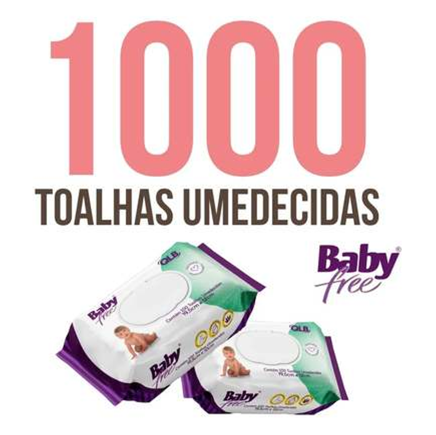 Kit 1000 Toalhas Umedecidas Baby Free