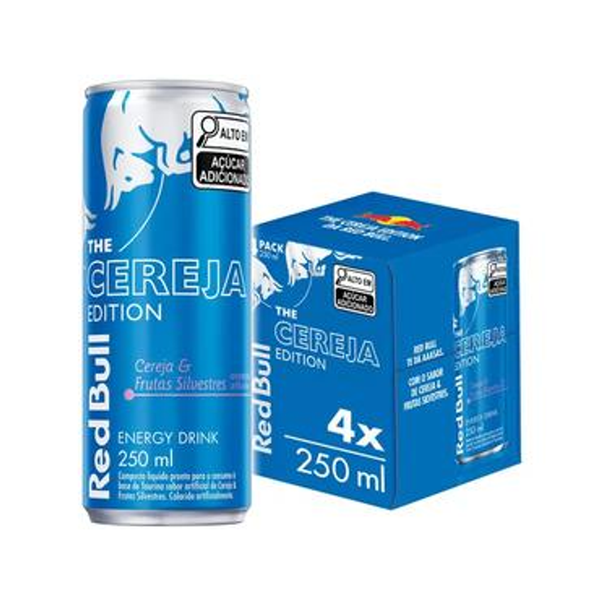 Bebida Energética Red Bull Cere e Frutas Silvestres 250ml 4 Unidades