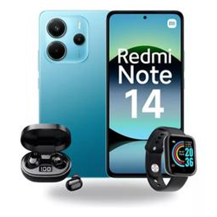 Fone + Relógio + Xiaomi Redmi Note 14 Dual Sim 256gb 8gb Ram