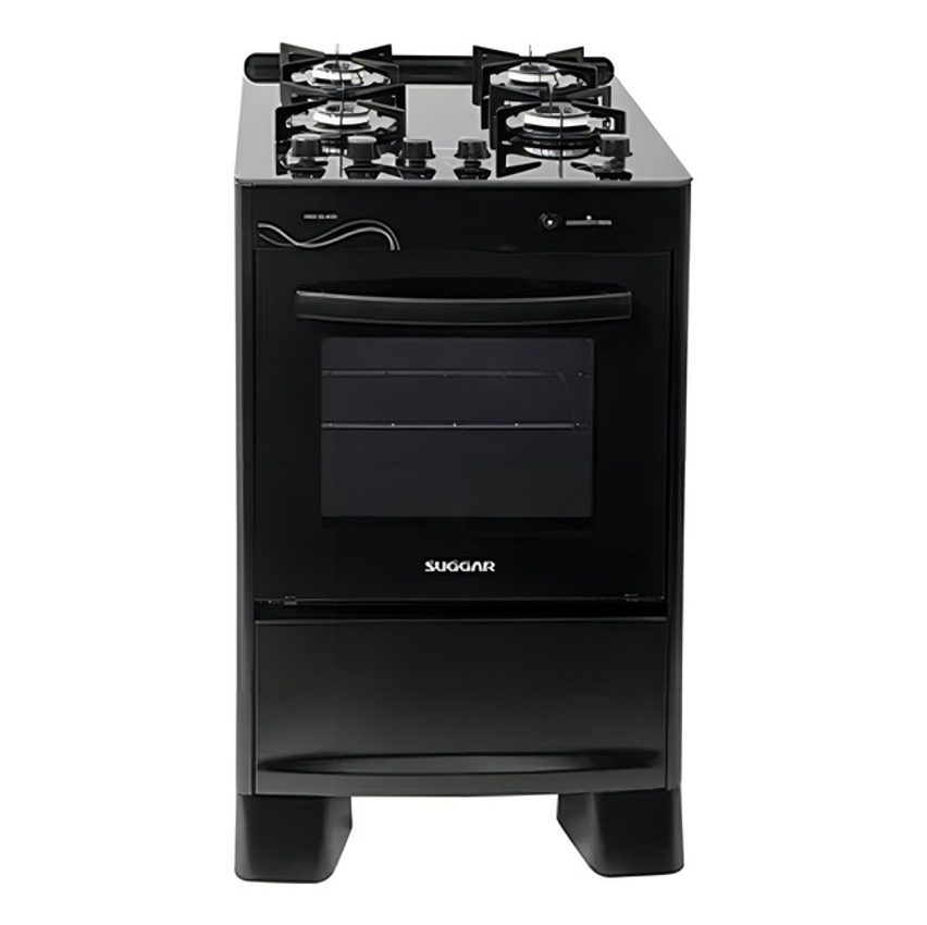 Fogão Neo Glass Fgvng410pt Com 4 Bocas Piso Suggar Cor Preto