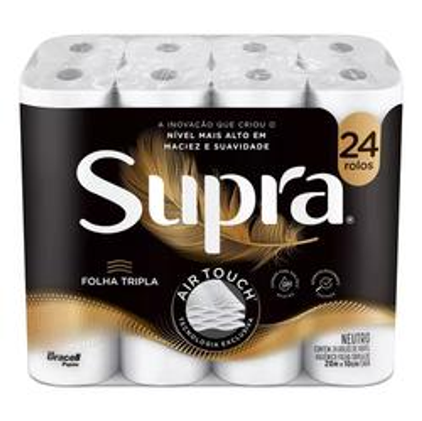 Papel Higiênico Supra Folha Tripla 24 Rolos