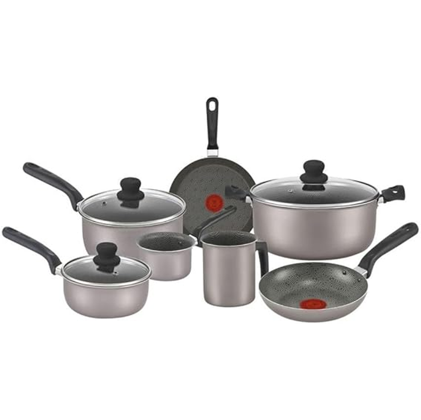 Jogo de Panelas Antiaderente Rochedo Talent Imusa 7 Peças, Cinza, com Thermo-Sinal e Revestimento Tefal®