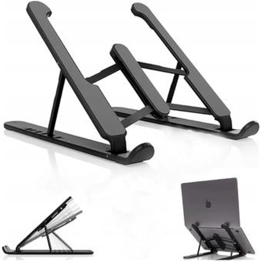 Suporte Ajustável Liga Aluminio Para Notebook, 6 Posicoes, Saida De Ar, Serve Para Notebook Tablet Smartphone Qualquer Eletronico, Ergonômico, Dobrável, 26 X 19 Cm, Premium