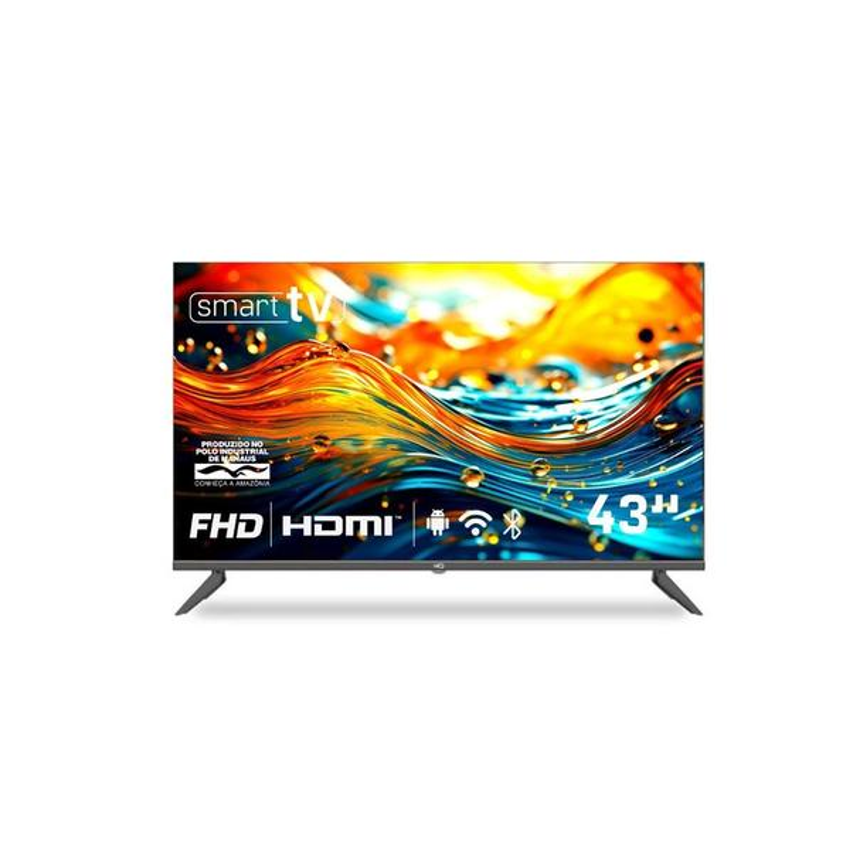 Smart TV HQ 43" Full HD Tela Sem bordas Sistema Android Design Slim HQS43NKHM
