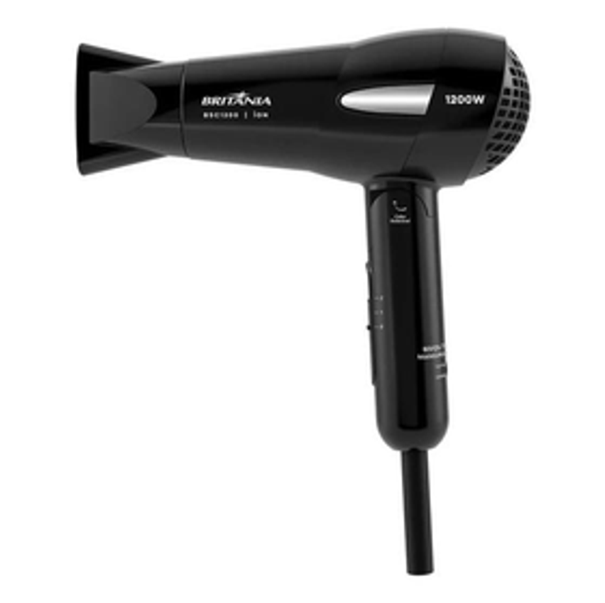 Secador de Cabelos Britânia BSC1200 Íon Tourmaline 1200W Preto Bivolt Automático