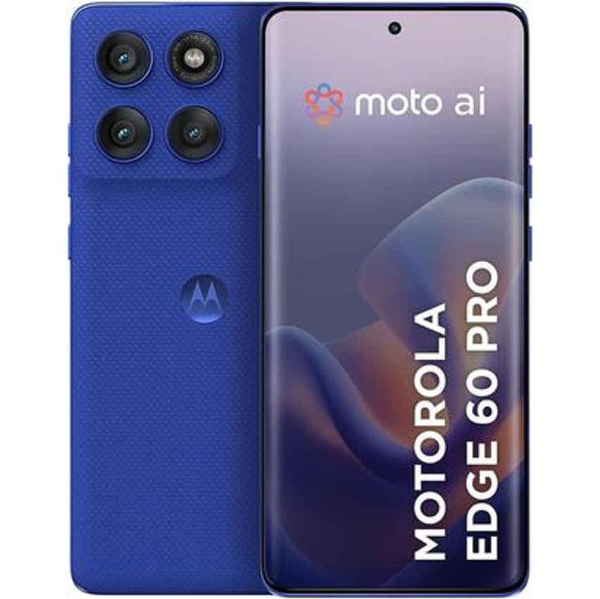 Smartphone Motorola Edge 60 PRO 5G - 256GB 24GB (12GB RAM+12GB Ram Boost) Tela Quad-Curve moto AI 50MP Sony Camera ultrarresistencia militar IP68 + IP69 - Azul Marinho