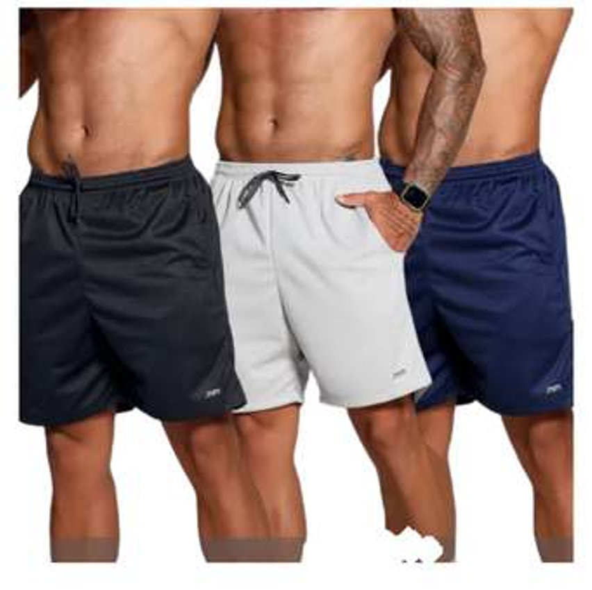 Kit3 Short Futebol Bermuda Esporte Masculina Treino Academia