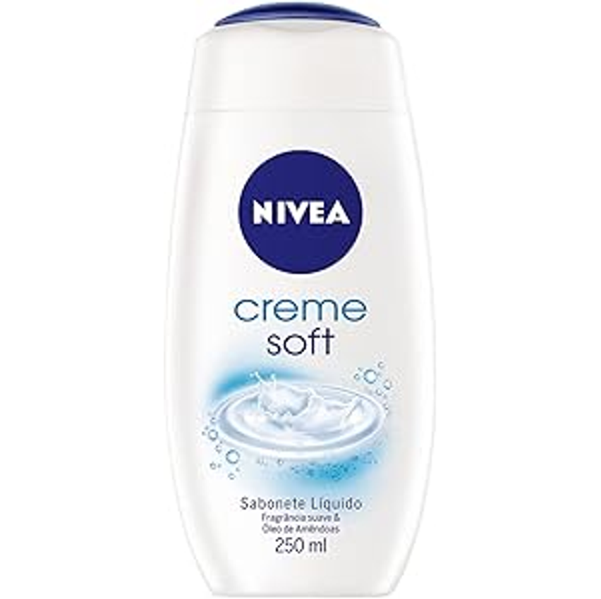 Nivea Sabonete Líquido Creme Soft 250ml - Fragrância Suave De Amêndoas, Sensação De Pele Macia E Hidratada, Em Equilíbrio Com O Ph Da Pele