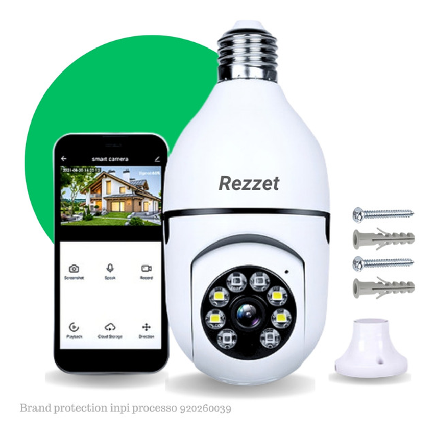 Câmera Lampada De Segurança Casenn Ip Wifi Com Visão Noturna Interna Externa App Yoosee Espiã 360º Cor Branco