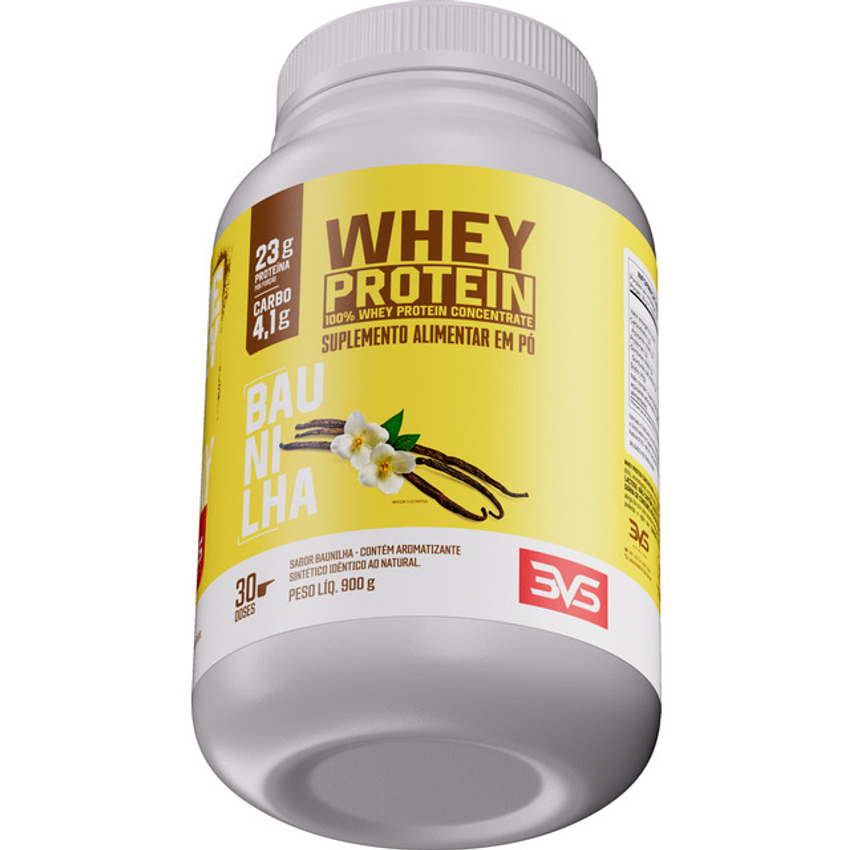 100% Whey Protein Concentrado 900g Sabor: Baunilha - Proteína 100% Pura - 3vs Nutrition