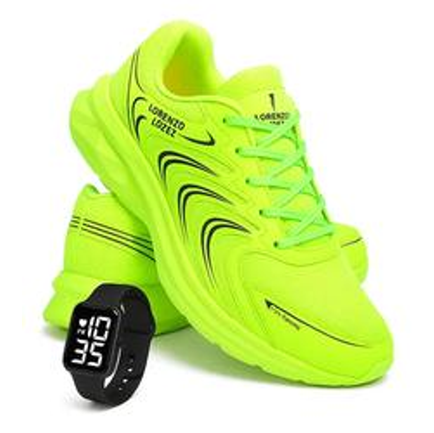 Tênis Masculino Caminhada Kit  Esportivo + Relógio Digital