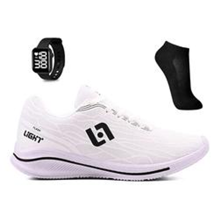 Kit Tenis Esportivo Treino Academia + Meia & Relógio