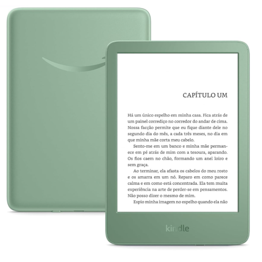Kindle 16 GB (Geração mais recente) - Leve e compacto, com tela antirreflexo, trocas de página mais rápidas, luz frontal ajustável e bateria de longa duração - Cor Verde