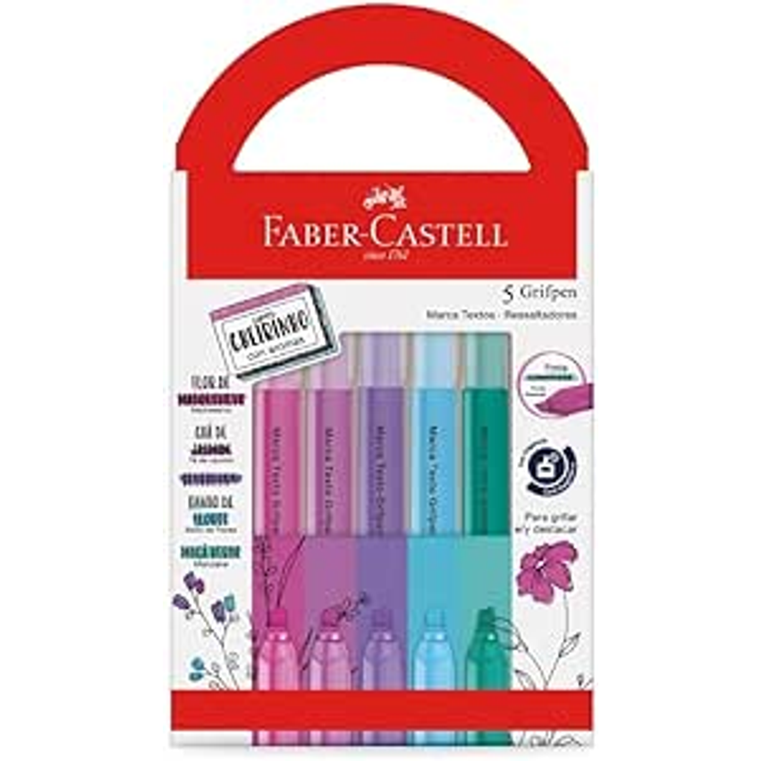 Marca-texto Grifpen com Cheirinho Faber-Castell, Relaxa & Reequilibra (6 es c/ 5 cores cada) - MT/ES5RRZF