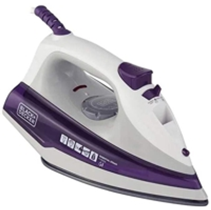 Ferro de Passar Roupa a Vapor e a Seco Black + Decker Essential Steam FX1000 Branco e Roxo