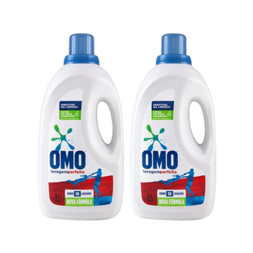 Kit Sabão Líquido Omo Lavagem Perfeita - 3L Cada 2 Unidades