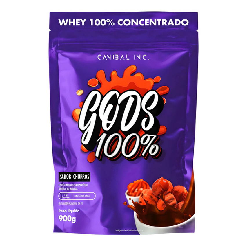 Gods Whey 100% Concentrado 900g Refil - Canibal Inc.