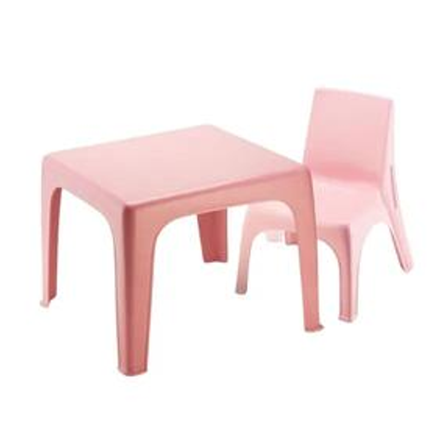 Mesinha Pequena Infantil Rosa+cadeira Poltrona Educativa - Injeplastec