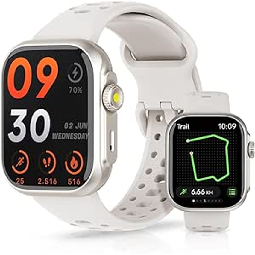 Smartwatch GPS, Relogio Smartwatch Feminino e Masculino,Tela HD de 1,85", Alexa, 100 Esportes,Frequência Cardíaca e Monitoramento do Sono, 3ATM à rova d'água,Compatível com Android iOS FB041