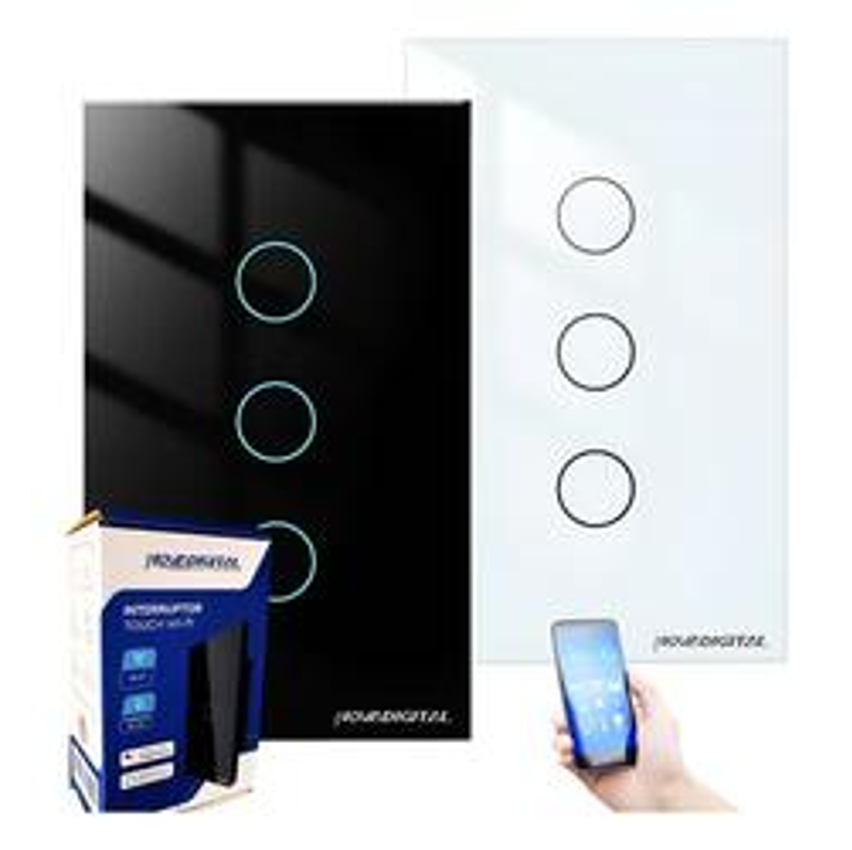 Interruptor Wifi Inteligente 3 Botões Smart Touch Alexa Tuya