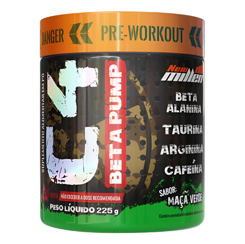 Suplemento Em Pó C4 Beta Pump 225g New Millen Sabor Maçã Verde