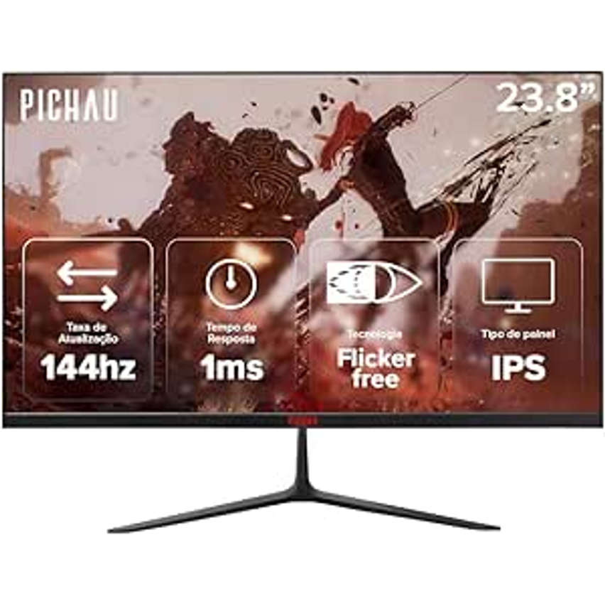 Monitor Gamer Pichau Athen V3 Pro | 23.8 Pol | IPS | FHD | 1ms | 144Hz | HDMI/VGA | PG-ATH24V3P-BL02