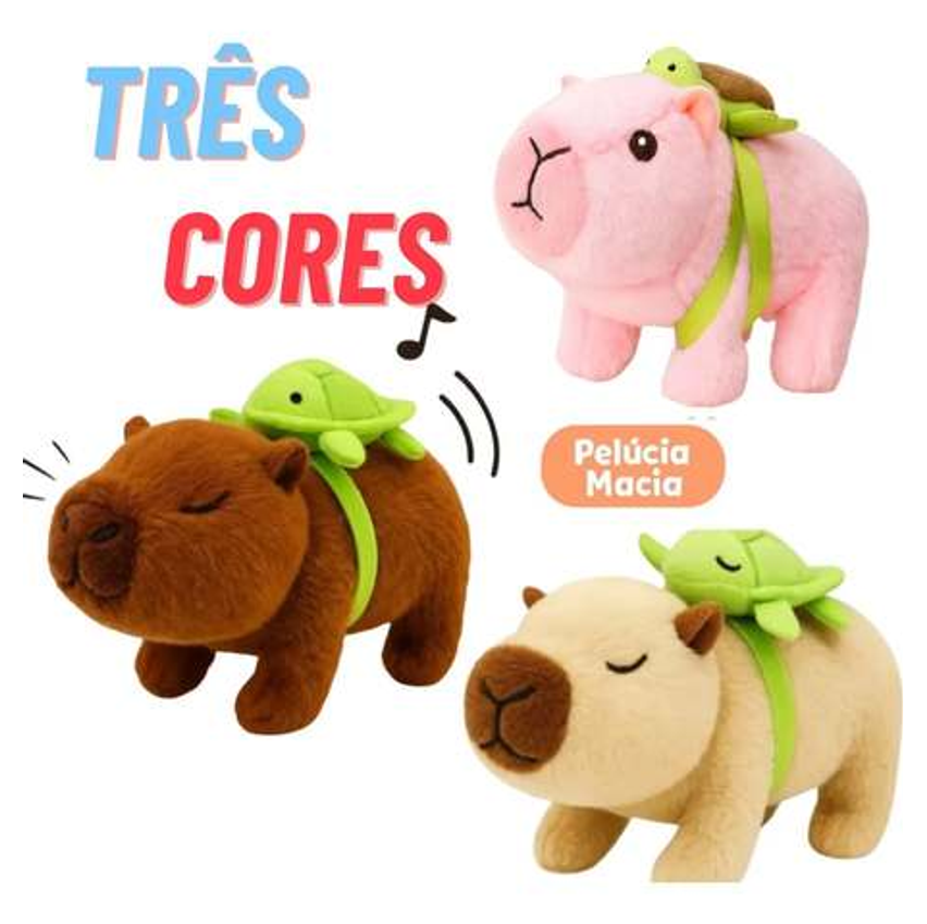Capivara Anda Faz Barulhos Brinquedo Pelúcia Crianças
