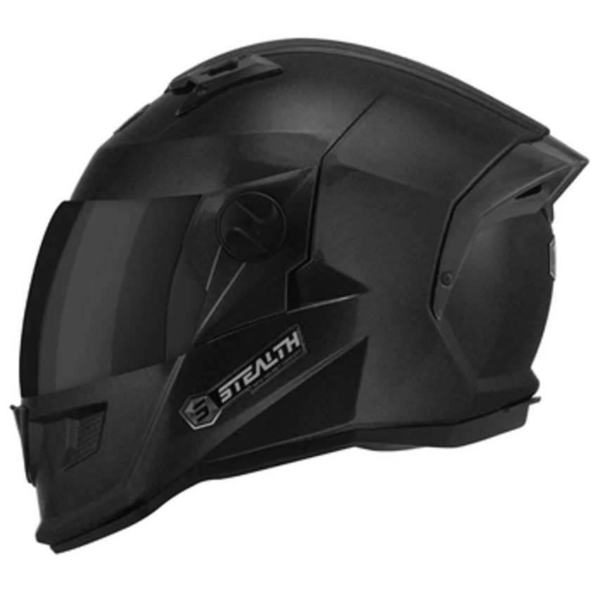 Capacete Moto Masculino Stealth Solid Brilhante Vis. Fumê