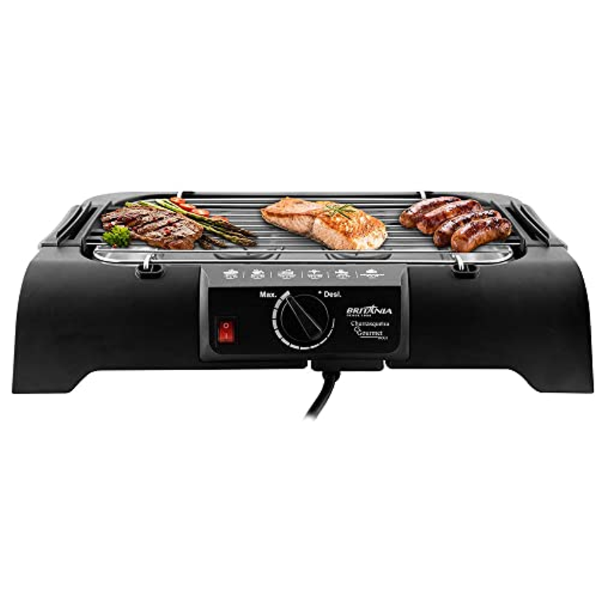 Churrasqueira, Gourmet Bcg1 N, 1200w, Preto, 110v, Britânia