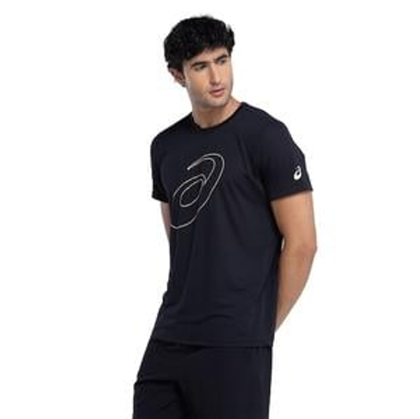 Camiseta ASICS Manga Curta Logo Espiral Crepe - Masculina