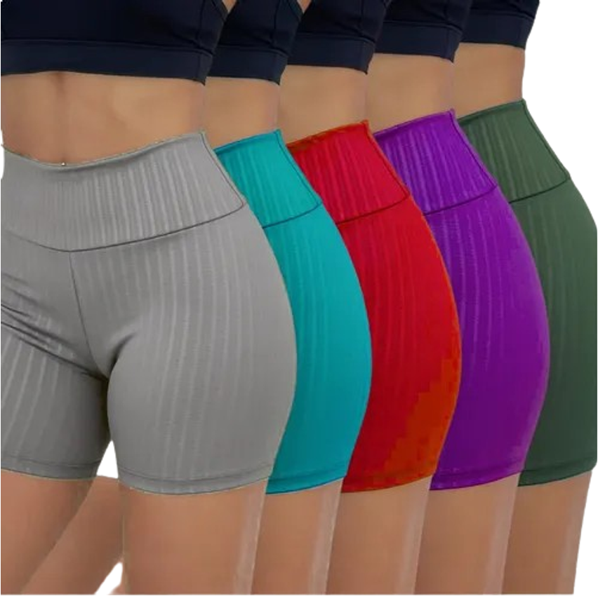 Kit 5 Bermuda De Lycra Feminino Academia Treino C/ Cós